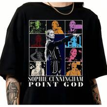 Sophie Cunningham Point God Collage Vintage T-Shirt, Indiana Fever  Basketball Graphic Tee - 黑色 - 查看 1