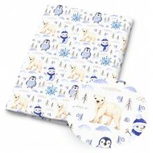 1pc Winter Arctic Animal Print Fabric - 59 X 19.68 Inches (150 X 50cm) Pre-Cut Polyester Fabric With Cute Penguin Polar Bear Snowflake Cabin Patterns - Suitable For DIY Sewing, Scrapbooking, Tablecloths, And Crafts - Christmas - View 8