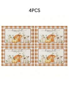 1pc/4pcs/6pcs,Autumn Pumpkin Table Placemats,Rectangular Tablecloth,Washable,Suitable For Home Dinner,Coffee Table,Durable Kitchen And Dining Room Decor,Table Decoration For Parties And Scene Decor,Home Decor - Multicolor - View 10