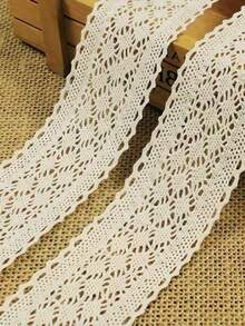 4.2cm Beige Lace Trim, Cotton Crochet Lace, Suitable For Sewing Crafts, Gift Wrapping, Wedding Dress Applique Decoration And Other Uses, Fabric For Sewing, Halloween Craft Materials, Ribbon Fabric, Craft Supplies - Multiple Styles - View 2