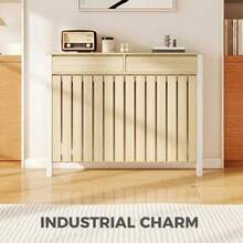 93 X 119cm Rustic-Look Radiator Cover - Oak - 1 - View 5
