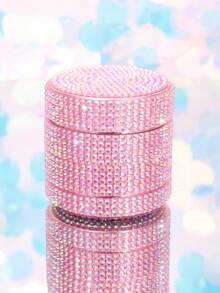 1pc Iridescent Full Rhinestone Luxury Round Multi-Function Grinding Box, Glitter Rhinestone Dried Flower & Spice Crusher, Exquisite Holiday Gift - View 14
