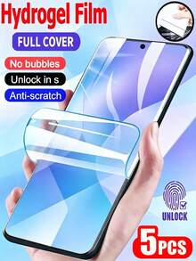 5Pcs HD Hydrogel Film Full Coverage Flexible Phone Screen Protector Compatible With Oppo Reno 12 13 14 Pro/Relme 12 13 11 14 15 Explosion-Proof And Scratch Resistant Supports Fingerprint Recognition Soft Film Non Glass - Clear - View 42