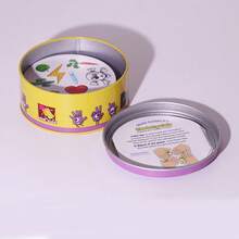 1Set Spot Matching Round Card Game, Fast Find Duel Playing Cards, Portable Tin Storage Box, Thick Paper Material, Bright Cartoon Icon Style, Interactive Party Game For Friend Gathering, Holiday Leisure Time - Multicolor - View 4