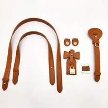 Handmade DIY Straw Handbag PU Leather Accessories Self-Made Vintage Pattern Bucket Bag Materials Shoulder Crossbody Bag Strap - New Model - View 32