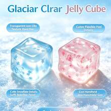 1pc Portable Blue Snowflake Ice Cube Maltose Squishy, Crystal Clear Slow Rebound Squeeze Stress Relief Toy, Time-Killing Gadget, Suitable For Children, Teenagers And Adults As A Universal Gift - Multicolor - View 8