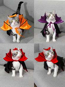 1pc/Set Halloween Pet Dog Bat Costume Cape Funny Holiday Outfit Cat Dress Up Supplies - Multicolor - View 6