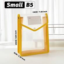 A4/B5 Transparent Snap-Button Expandable File Bag,Durable Multi-Color PP Folding Pockets,Lightweight Waterproof Storage For Students & Office,Cute Campus Stationery Organizer,Daily Commute,Study Group,Travel Essential - Vertical - View 10