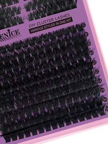 Queenice Mega Capacity Individual Lash Clusters, Single Box DIY Eyelash Extensions, Manga Wispy Spiky False Eyelashes 8-16mm Mixed Length D Curl, Fluffy Volume Lash Fans, Soft Lightweight Reusable Cluster Lashes For Daily Makeup, Party And Special Occasions - D - View 7