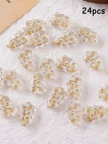 24pcs 11.5*17mm Acrylic Gold Foil Christmas Tree Spacer Beads DIY Handmade Phone Chain Bracelet Keychain Jewelry Accessories - Christmas Tree - View 7