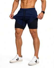 Kit Of 3 Men's Compression Fitness Shorts, Dry Fit, For Gym, Training, Running, CrossFit, Soccer - MultiWarna - View 5