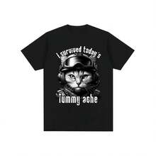 Maglietta divertente Fanin Thousand Yards Cat Eye, maglietta da donna stile retrò Harajuku, streetwear casual taglie forti per uomo e donna - forma - Visualizzare 1