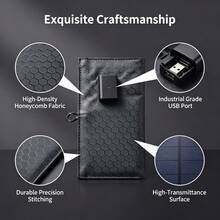 Portable Foldable Solar Panel Charger, Monocrystalline Solar Cells, 4W-16W Multiple Power, Outdoor Solar Charger For Phone, Camping Gear - Black - View 6