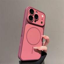 Casing Ponsel Bingkai Magnetik Mewah 2-in-1 Kompatibel dengan iPhone 18 Pro Max, Kompatibel dengan iPhone 17 16 15 14 13 12 11 Pro Max Plus, Pelindung Dua Warna - Merah ceri - View 1