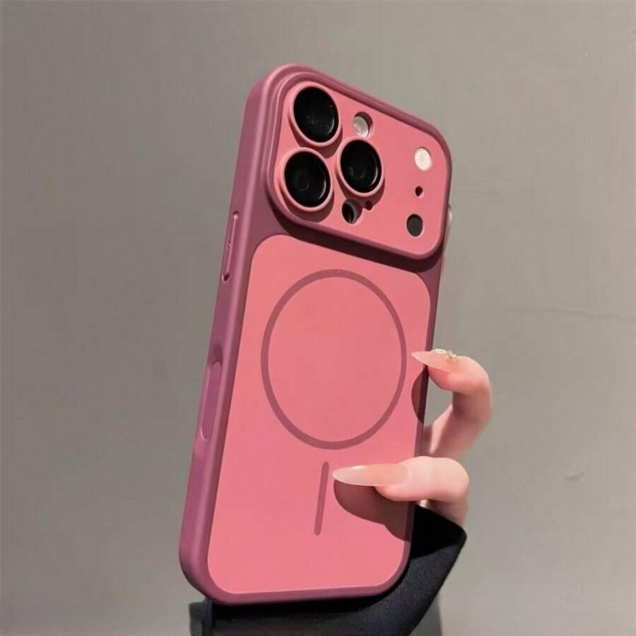 Casing Ponsel Bingkai Magnetik Mewah 2-in-1 Kompatibel dengan iPhone 18 Pro Max, Kompatibel dengan iPhone 17 16 15 14 13 12 11 Pro Max Plus, Pelindung Dua Warna - Merah ceri - View 1