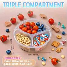 1/20/40pcs Reusable Snack Sauce Fruit Food Storage Containers With Lids, Dual Compartment Leak-Proof Sealed, PP Material, Portable Meal Camping Use, Freezer- Divided Storage Box, Kitchen Spice Seasoning Organizer, Meal Prep Essential - Clear - View 8