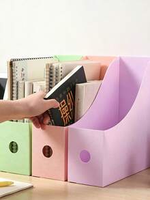 Desktop File/Document Holder - Suitable For Students And Office Use; Plastic Storage Box/File Box, Used To Keep Books And Documents Organized - Back To School Essential - Multicolor - View 2