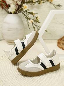 New Arrival | Girls' Colorblock Patchwork Casual Mary Jane Shoes, German Training Style Mesh Breathable Hook & Loop Soft Sole Kids Shoes, Versatile Flat Loafers For Spring/Summer School And Outdoor Wear - White - View 5