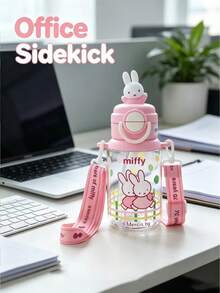 1 buah Gelas Minum Miffy Rabbit Berlisensi Resmi Kapasitas Besar 500ml, Gelas Minum Portabel Anti Bocor untuk Perjalanan, Gelas Minum Terisolasi Kartun Lucu, Cocok untuk Pelajar dan Anak Perempuan untuk Penggunaan Sehari-hari di Luar Ruangan - Clear - View 7