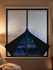Winter Thickened Windproof Warm Curtains With Zipper, Self-Adhesive No-Drill Blackout Thermal Curtains, Helps Reduce Cold Drafts And Heat Loss - Zippered Thermal Curtain - View 1