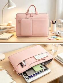 Premium Faux Leather Laptop Sleeve - Durable, Full-Open Design, Fits 13-14 Inch Devices - Ideal For Daily Office Use, Stylish And Fashionable, Essential For Back To School Laptop Bag School Supplies - 13-14Inches - View 31