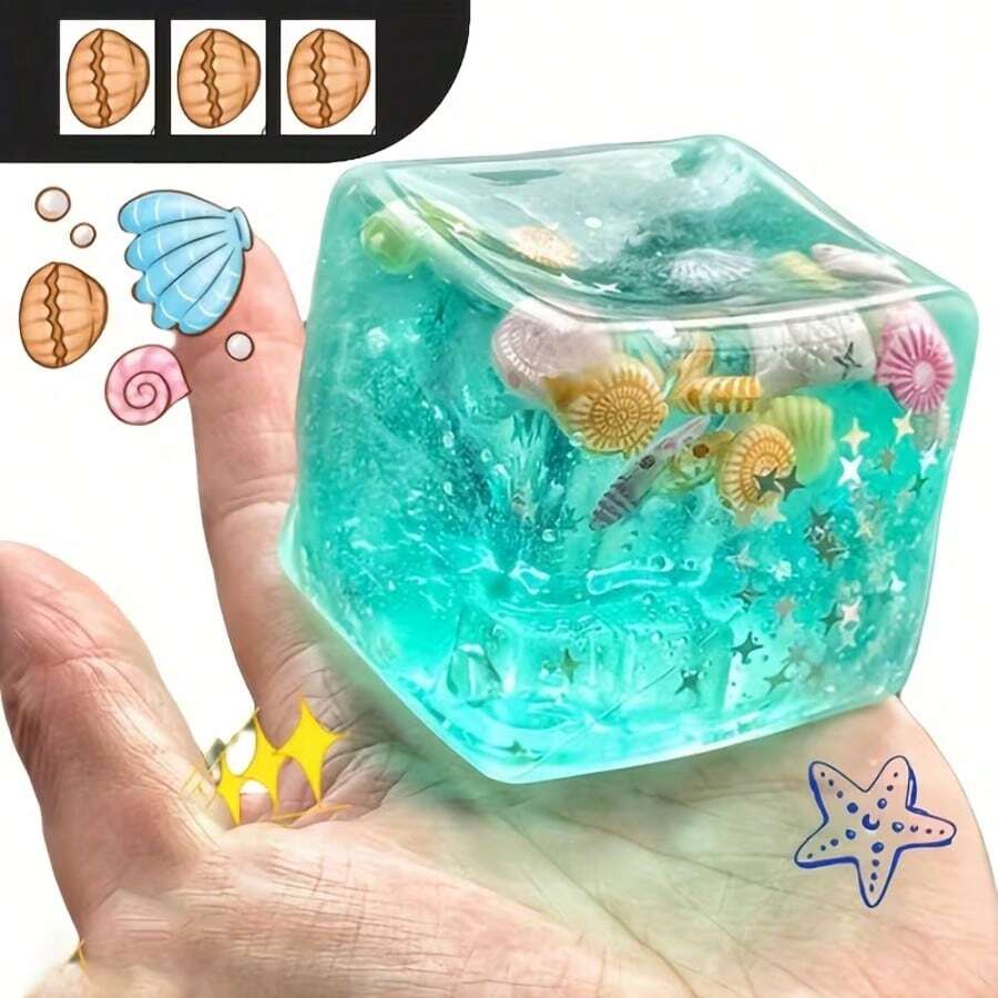 1/2/3件裝海洋貝殼與海螺捏捏玩具，夏季壓力緩解玩具，逼真3D指尖玩具可緩解焦慮，適合學生/上班族，生日/畢業禮物，成人桌面裝飾，派對小禮品，學校獎品，復活節/聖誕禮物