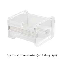 1/2pcs-Multi-Color Convenient Office Stationery Multi-Purpose Tape Storage Box, Tape Cutter, Tape Dispenser, Desktop Tape Storage Box, Organizer Box. Tape Cutter Office Stationery Tape Storage Box Transparent Tape Holder Storage, Transparent Tape Cutter Flower Shop Packaging Tape Storage Box Serrated Blade Simple Ready-To-Use Segmented. Wrapping Paper Cutter, Manual Tool. Convenient And Practical, Sturdy And Durable. - Multicolor - View 14