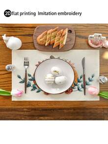 1pc/4pcs/6pcs,Autumn Pumpkin Table Mat,Rectangular Tablecloth,Washable,Suitable For Family Dinner,Coffee Table,Durable Kitchen And Dining Room Decor,Table Decor Party And Scene Decoration,Home Decor - Multicolor - View 7