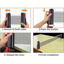 1 Set Portable Table Tennis Set, Includes Retractable Net, 2 Paddles, 3 Balls And Storage Bag, All-In-One Table Tennis Table, Suitable For Indoor/Outdoor Games, Desktop Home Games, Home Party Fitness Training - Multicolor - View 8