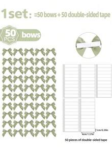 10/50pcs Sage Green Satin Ribbon Twisted Bows, Pre-Made Bows, Suitable For Crafts, Gift Wrapping, Baskets, Wedding Favors, , Bridal Shower Gifts, Etc. (Extra Large Optional) - Multiple Styles - View 14