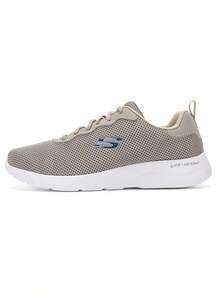 Skechers LITE-WEIGHT Lightweight Lace-Up Running Shoes Breathable Flyknit Mesh Athletic Casual Shoes - Grey - View 1