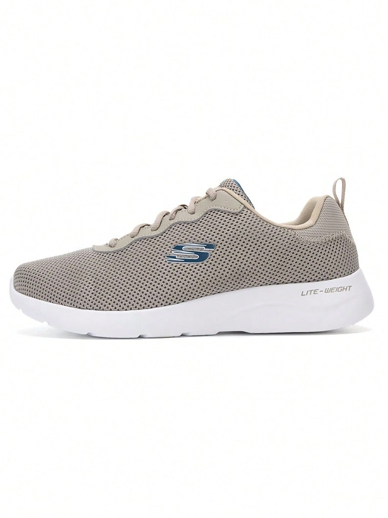 Skechers LITE-WEIGHT Lightweight Lace-Up Running Shoes Breathable Flyknit Mesh Athletic Casual Shoes - Grey - View 1
