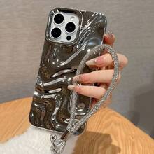 1件 極簡優雅電鍍 3D 水波紋設計手機殼，適用於 iPhone 11、13、12、14、13 Pro Max、14 Pro Max、15、15 Pro、15 Pro Max、16、16 Pro、16 Plus、16 Pro Max、17、17 Pro、17 Air、17 Pro Max - 銀色 - 查看 3