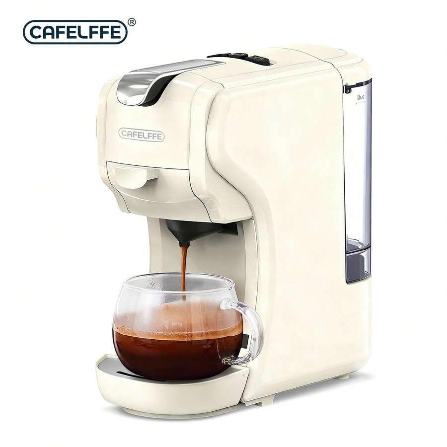 CAFELFFE Capsule Coffee Machine 20BAR Hot & Cold Brewing, Compatible With D* & N* Capsules/Ground Coffee, Descaling Function, 3-In-1 600ml Removable Water Tank, One-Touch Extraction High-Efficiency Brewing System Coffee Machine For Home, Office - UK Plug(220-240V) - View 1