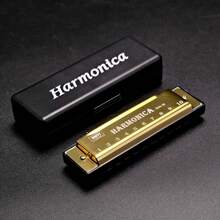 10-Hole Chromatic Harmonica In C Key | Durable Plastic Polished Finish - Includes Protective Case, Multiple Colors Available, Fine Craftsmanship, Rich Tone, Suitable For Beginners, Adults And Professionals, Ideal For Music Education, Perfect Gift For Beginners - Multicolor - View 10