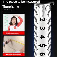 New Steel Tape Measure, All-Black Anti-Drop Wear-Resistant Shell, Durable Steel Tape Measure - 118.11 Inches/196.85 Inches/295.28 Inches/393.7 Inches, Easy-To-Read Display, With Thickened ABS Shell, Retractable, Suitable For Woodworking, DIY, Professional Measurement, Home Use Durable Tool, Sturdy Construction, Multi-Functional Repair Tool And Construction Accuracy - Multicolor - View 11