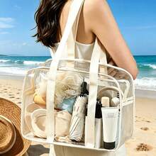 Transparent PVC Beach Bag, Large Capacity Zippered Tote Bag, Waterproof Travel Storage Bag - Multicolor - View 6