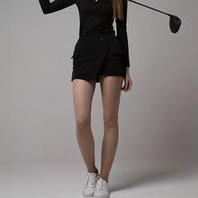 女款高爾夫運動服飾，防曬防紫外線底層打底褲，冰絲 15D 油亮光澤緊身褲，四季運動穿著，夏季薄款 - 15D-連腳 - 查看 17