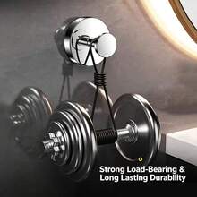 2Pcs Stainless Steel Suction Cup Hooks – Heavy Duty No Drill Bathroom Towel Hooks, Removable & Reusable Wall Hangers For Shower, Kitchen, Glass Door & Closet Organization (Black 2 Packs & Silver 2 Packs) - Silver - View 6