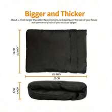1pc Outdoor Anti-Freeze Faucet Cover, Waterproof & Insulated Material, Reusable, Effective Anti-Freeze & Anti-Backflow, Dedicated For Outdoor Water Pipe Winter Protection; Fits Yard Outdoor Faucets, Essential For Autumn/Winter Cold Weather, Winter Yard Maintenance Must-Have, Christmas & Winter Home Outdoor Practical Accessory - Black - View 6