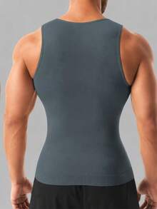 Men's Compression Vest, Chest Binder, Tummy Control, Sleeveless, Breathable, Fitness Sports - Grey - View 5