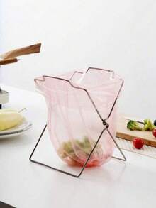 2pcs Kitchen Floor/Desktop Trash Can Holder, Foldable Storage Rack For Plastic Bags And Dishcloths, Suitable For Party, Buffet, Restaurant, Home Supplies, Camping, Kitchen Tools, Suitable For Restaurant And Home Use, Outdoor Activities, Outdoor Dining - Multiple Colors - View 3