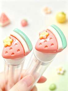 1/3/5/7pcs Assorted Fruit Shaped Eyelash Brush Eyebrow Brush Mascara Brush With Tube Individually Packaged, Travel Makeup Tool - Multicolor - View 3