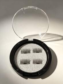 1 Pair Magnetic False Eyelashes, Half-Length, No Glue Needed, Short Magnetic False Eyelashes, Natural Cat Eye Effect, Reusable, No Glue Needed, Suitable For Eyelash Extensions, Perfect For Slouchy People, Makeup Bloggers, Gift Idea. Random Packaging Box - Half Eyelashes - View 5