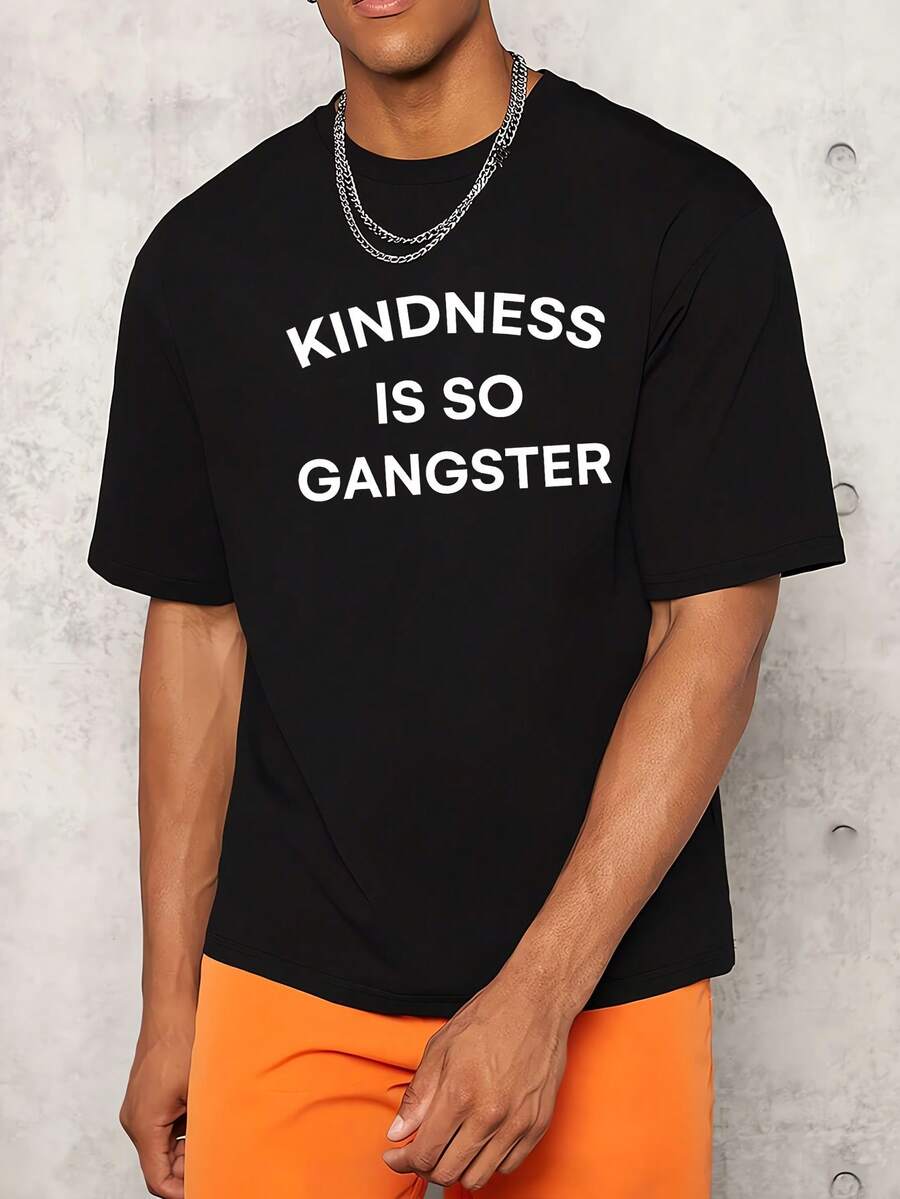Plus-Size Men's Casual Round-Neck T-Shirt, Multifunctional Base Shirt, Summer Clothing For Men, Plus-Size T-Shirt With - 黑色 - 查看 1