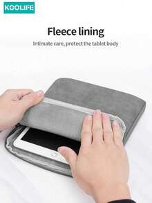 Koolife 1 buah Sarung Pelindung Tablet 8-13 Inci, Tas Tangan Portabel, Tas Penyimpanan Produk Elektronik, Casing Pelindung Anti Guncangan, Cocok Untuk iPad, Galaxy, dan Lainnya - Light Grey - View 5