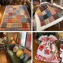 30/60pcs Striped Plaid Fabric Set, Pre-Cut Fabric, Vibrant Classic Plaid Combination, Premium Colored Yarn-Dyed Plaid Fabric, Suitable For DIY Sewing, DIY Crafts, Home Decor, Patchwork And Embroidery Crafts. Soft, Durable, Multi-Functional Fabric, Christmas Preferred Fabric, Hand Wash Only. - one-size - View 10