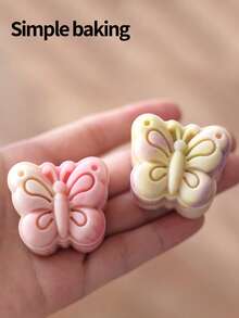 A Set Of Butterfly, Pony And Bell-Shaped Pastry Molds. Cute Mini-Sized Animal-Shaped Mooncake Molds. ABS Hand-Pressed Cookie Molds. Maamoul Mold. Date Palm Sugar Mold. Sweet Dessert-Making Tools - View 2