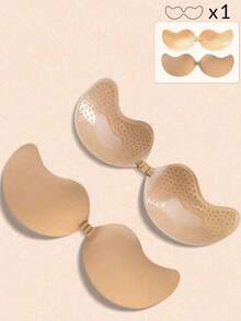 2Pairs Push-Up Invisible Adhesive Bra Pads: Backless Self-Adhesive Strapless Mango-Shaped Invisible Bra, Suitable For Dresses And Wedding Gowns - Multicolor - View 7