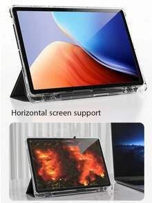 3-折平板保護殼 A16 相容 iPad 11代 平板保護殼 磨砂背蓋附筆槽 智能休眠/喚醒 全方位防摔 相容 iPad 9代、Air 11、10代 平板保護殼 相容 Tab M11 相容 Redmi Pad 2 11"/Pad SE 11-Inch 平板保護殼 MatePad SE 11" 保護殼 - 黑色 - 查看 6